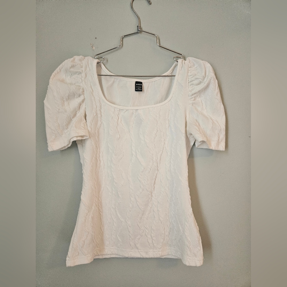 Elegant White Puff Sleeve Top